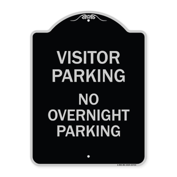 Visitor Parking Visitor Parking No Overnight Parking Heavy-Gauge Alum Sign, 24" x 18", BS-1824-22726